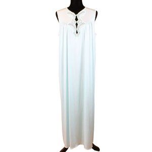 Vintage Van Raalte Nylon Nightgown Large Sleepwear Maxi Sleeveless Summer SW29